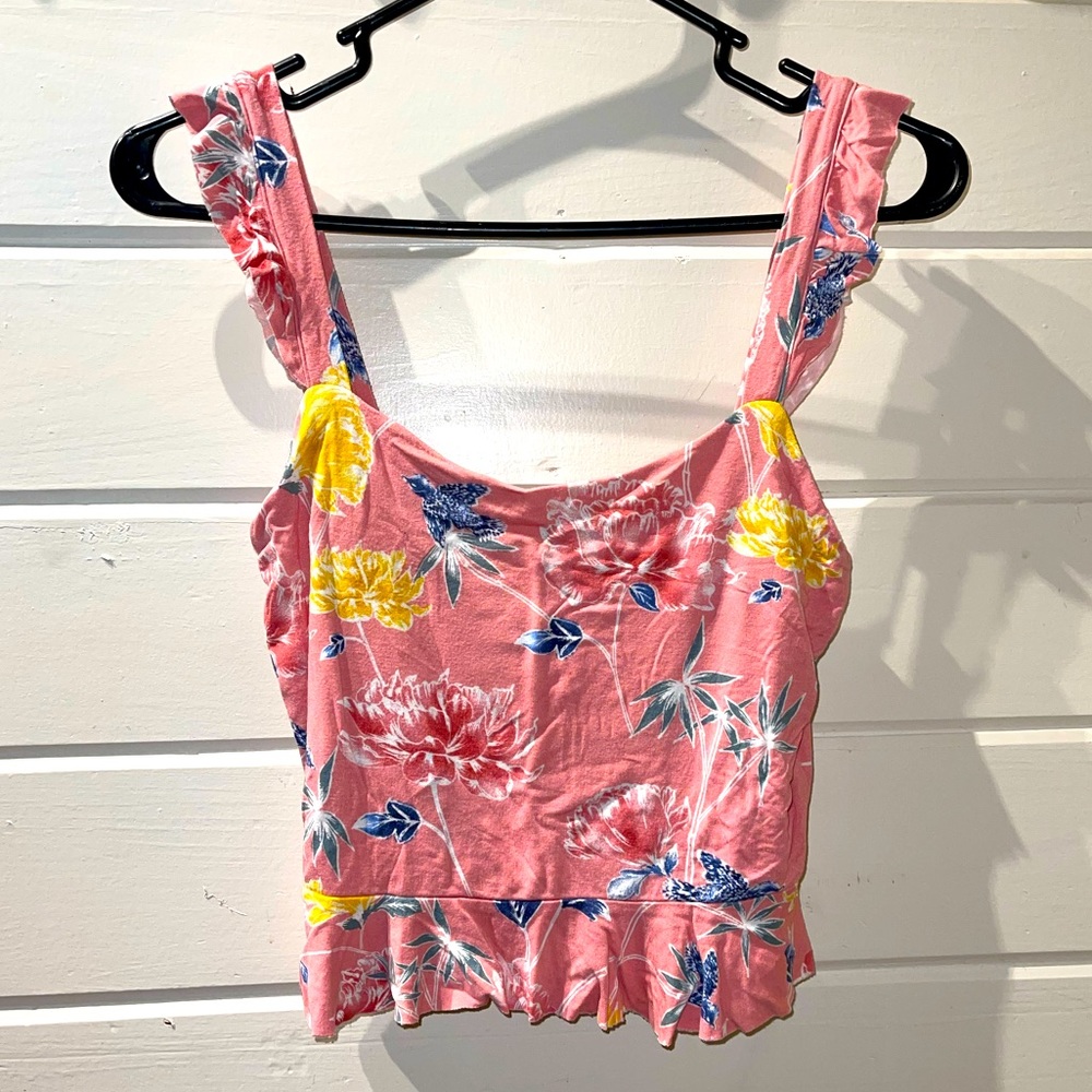Pink floral Aeropostale crop top